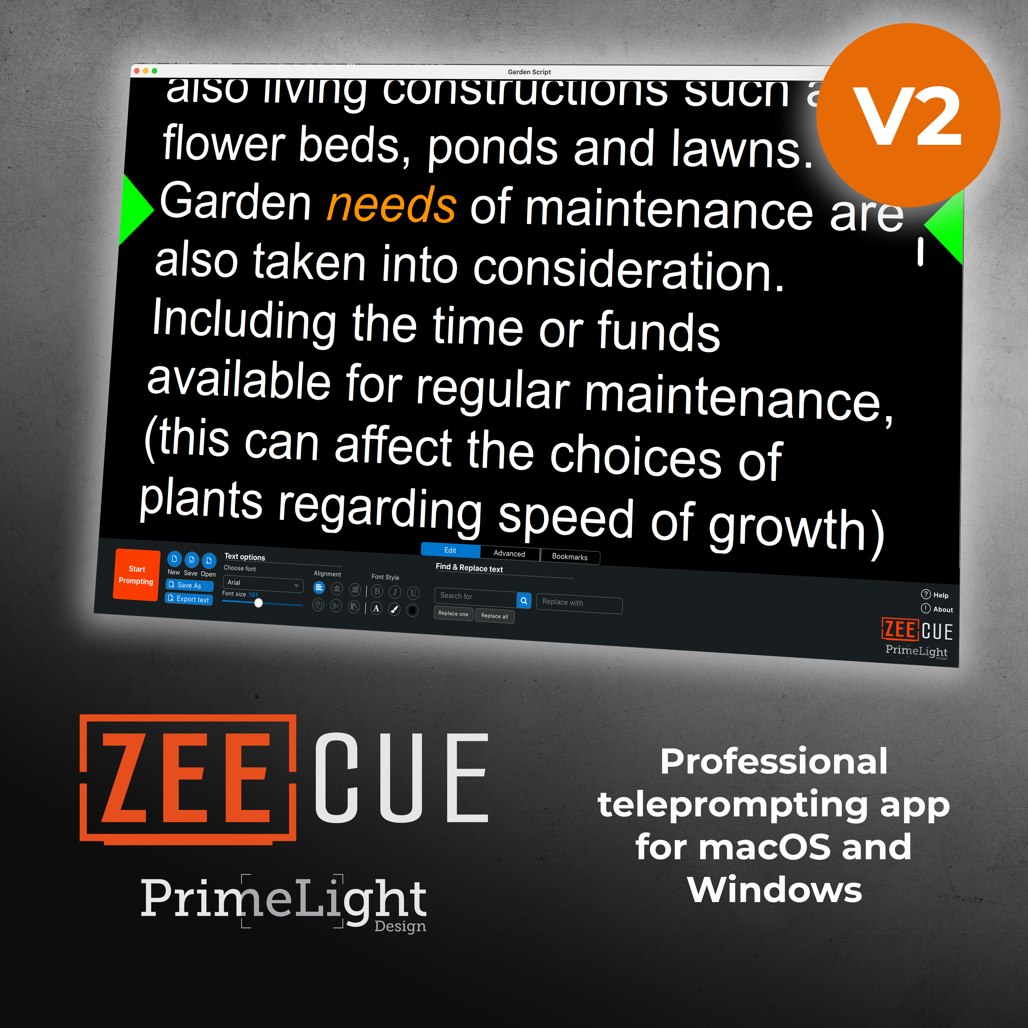 ZeeCue V2 (May 2024) teleprompter software macOS/Win