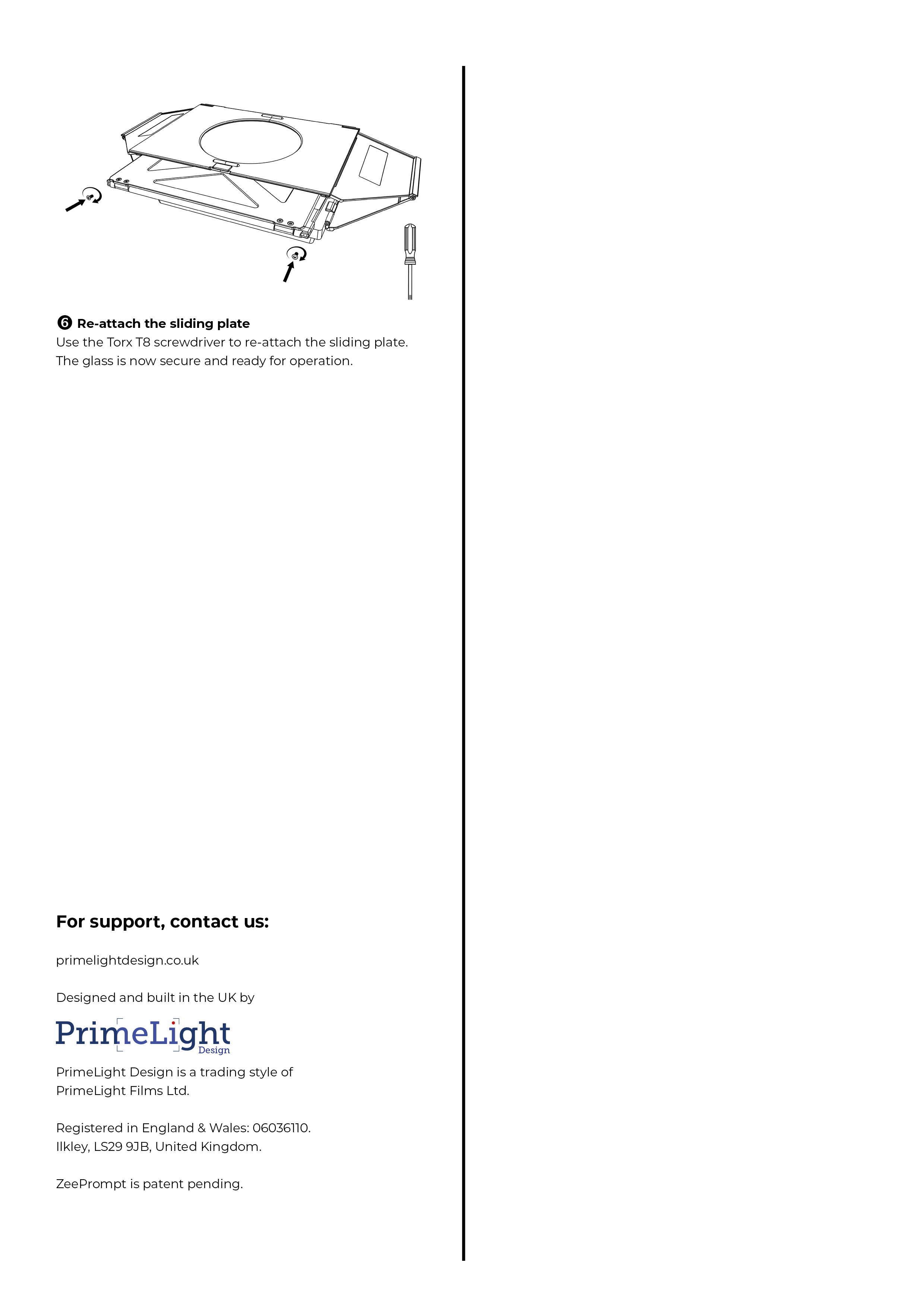 Replacement beamsplitter glass for ZP12